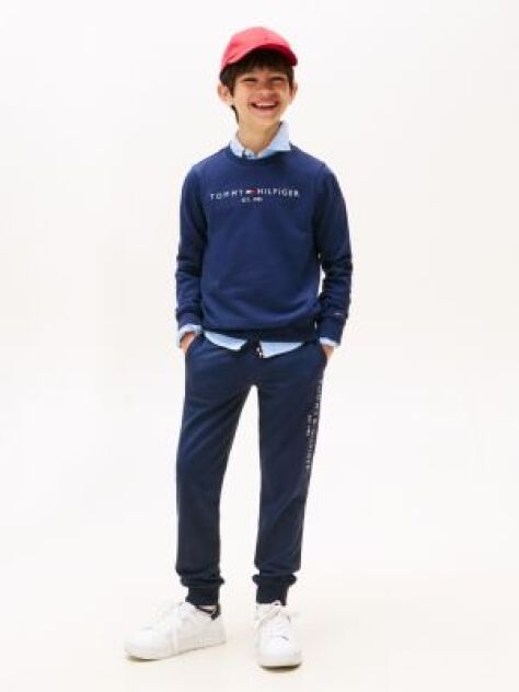 Blue Joggers Din Bumbac Organic Cu Logo Essential  Copii unisex