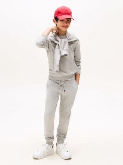 Gri Joggers Din Bumbac Organic Cu Logo Essential  Copii unisex