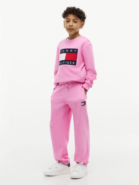 Roz Pantaloni Joggers Cu Logo Heritage Flag Si Mansete Cu Snur  Copii unisex