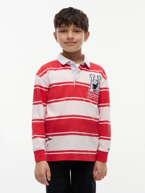 Multi Regular Fit Peanuts® Rugby Stripe Polo Shirt  Kids Unisex