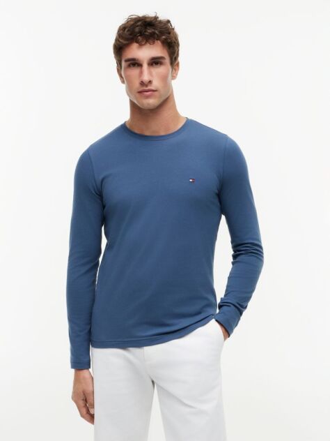 Blue Long Sleeve Extra Slim Fit T-Shirt  Men