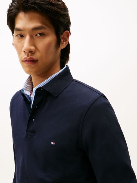 Blue 1985 Collection Slim Fit Long Sleeve Polo  Men