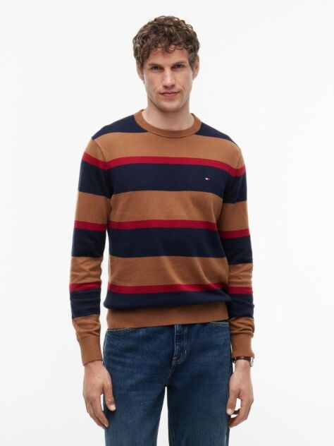 Multi Jumper Din Bumbac Si Casmir Crew Neck  Barbati