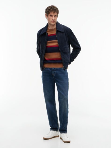 Multi Jumper Din Bumbac Si Casmir Crew Neck  Barbati