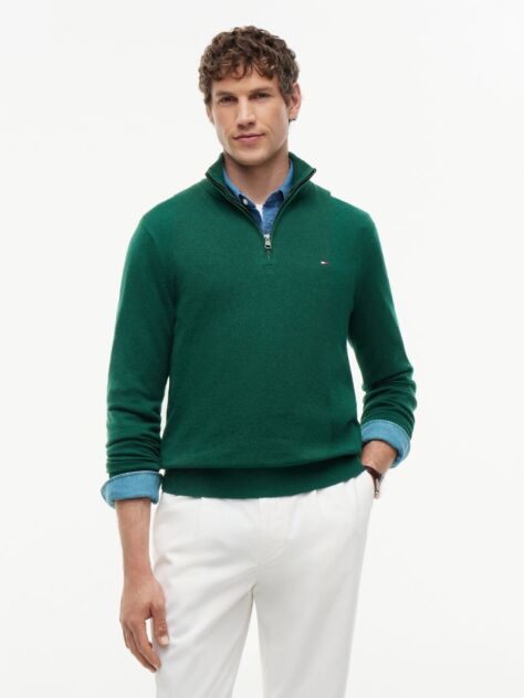 Verde Jumper Zip-Neck  Barbati