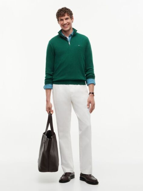 Verde Jumper Zip-Neck  Barbati