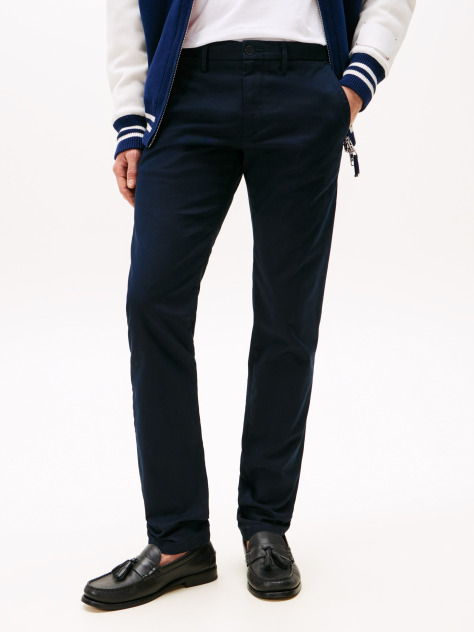 Blue Chinos Din Bumbac Stretch   Barbati