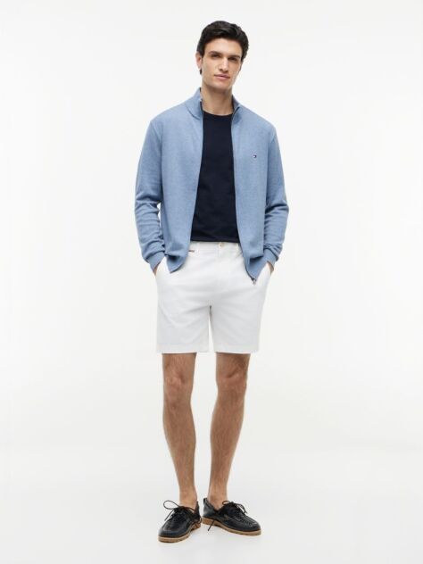 Blue Mock Turtleneck Zip-Thru Jumper  Men