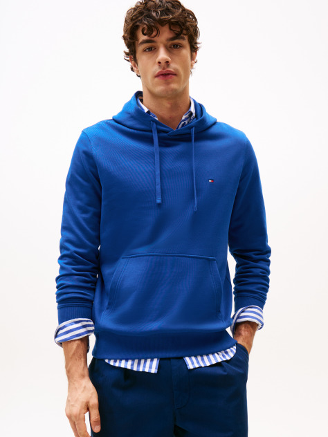 Blue Hanorac Terry Cu Broderie Steag  Barbati