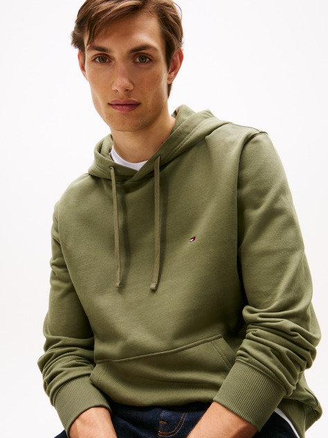 Verde Hanorac Terry Cu Broderie Steag  Barbati