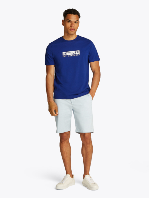 Blue Tricou Cu Imprimeu Grafic Si Logo  Barbati