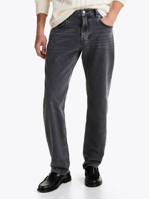 Gri Jeans Drept Cu Picior Conic Whiskered  Barbati