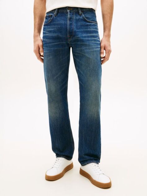 Blue Blugi Drepti Whiskered Cu Croiala Regular  Barbati