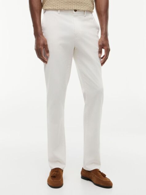 Bej Pantaloni Denton Chino Drepti Cu Textura  Barbati