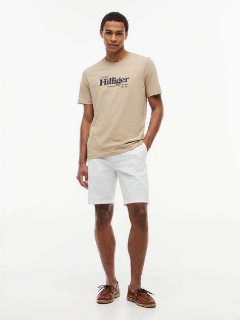 Bej Tricou Cu Imprimeu Grafic Si Logo  Barbati