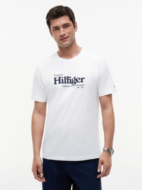 Alb Tricou Cu Imprimeu Grafic Si Logo  Barbati