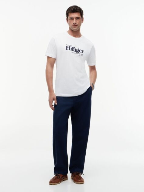 Alb Tricou Cu Imprimeu Grafic Si Logo  Barbati