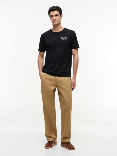 Negru Tricou Din Jersey Cu Imprimeu Grafic Pe Spate Cu Steag Ondulat  Barbati
