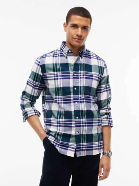 Multi Camasa In Carousi Tartan Cu Croiala Regular  Barbati