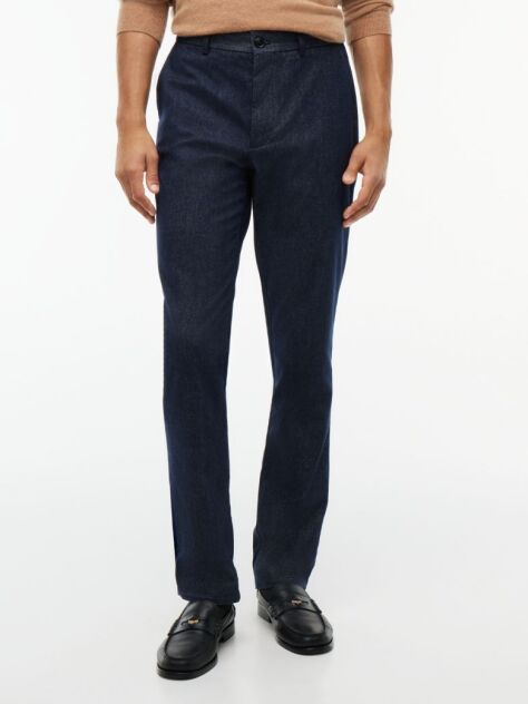 Blue Pantaloni Chinos Denton Cu Croiala Dreapta  Barbati
