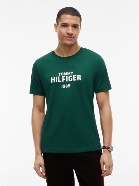 Verde T-Shirt Din Jerseu Cu Logo Si Guler Rotund  Barbati