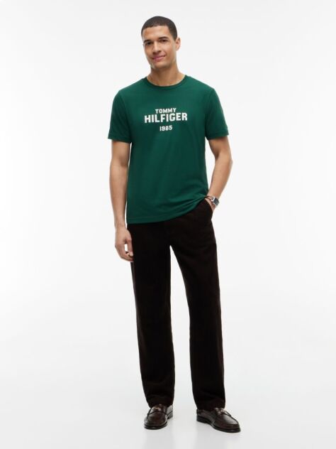 Verde T-Shirt Din Jerseu Cu Logo Si Guler Rotund  Barbati