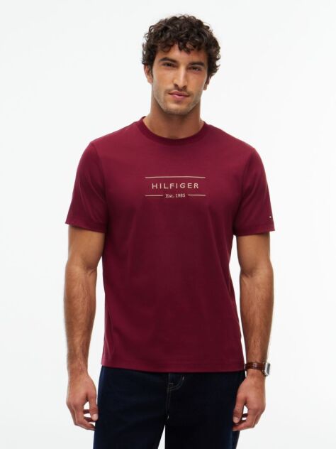 Rosu T-Shirt Tricotat Cu Logo  Barbati