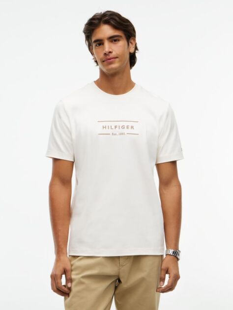 Bej T-Shirt Tricotat Cu Logo  Barbati