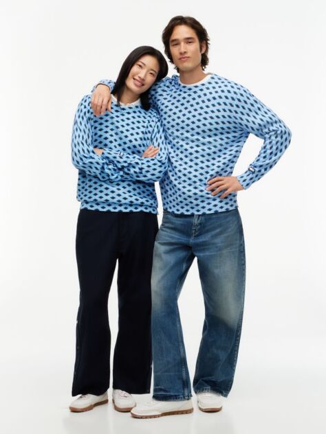 Blue Tommy Hilfiger x FRGMT Diamond Check Jumper  Men