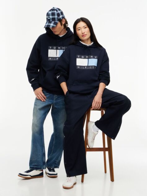 Blue Tommy Hilfiger x FRGMT Hanorac Cu Croiala Lejera   Barbati