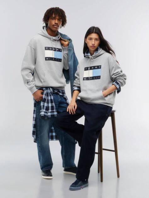 Gri Tommy Hilfiger x FRGMT Hanorac Cu Croiala Lejera   Barbati