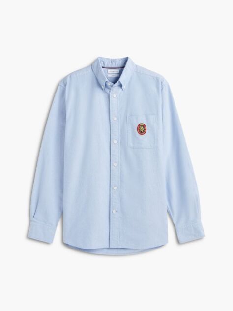 Blue Camasa Oxford Heritage Cu Croiala Lejera  Barbati
