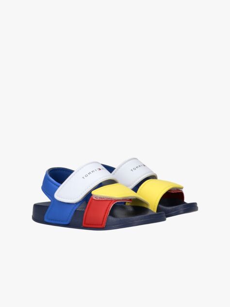 Multi Logo Hook And Loop Sandals  Kids Unisex