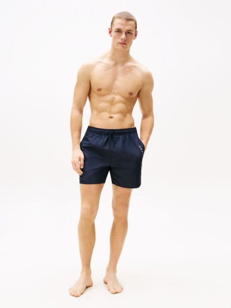 Blue Pantaloni Scurti De Baie Original Logo  Barbati
