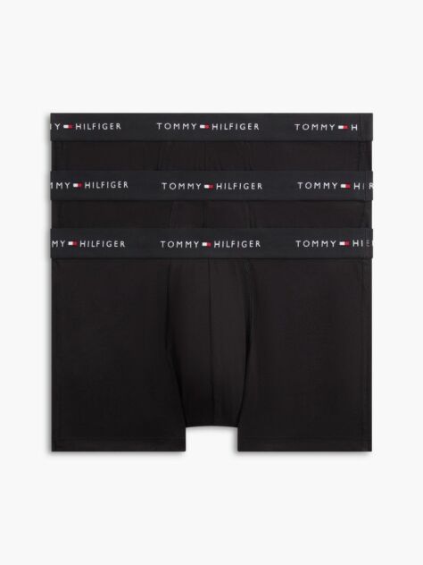 Negru Set De 3 Boxeri Cu Banda Elastica Si Logo Repetat  Barbati