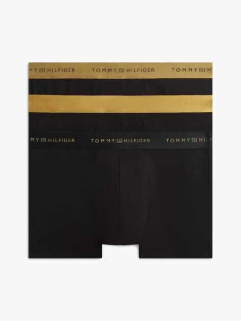 Auriu 3-Pack Boxeri Signature Cu Logo Metalic Pe Talie  Barbati