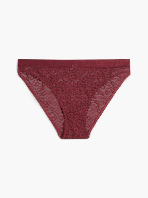 Rosu Chiloti Leopard Cu Dantela  Femei