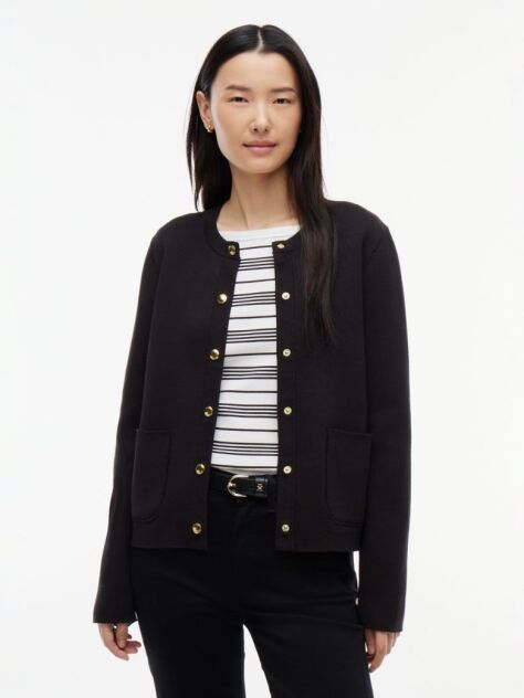 Negru Cardigan Reversibil Din Jersey Elastic  Femei
