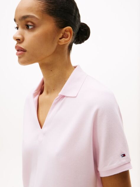 Roz Tricou Polo Lejer  Femei