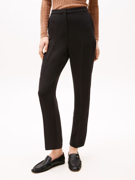 Negru Pantaloni Din Crep Slim Fit  Femei