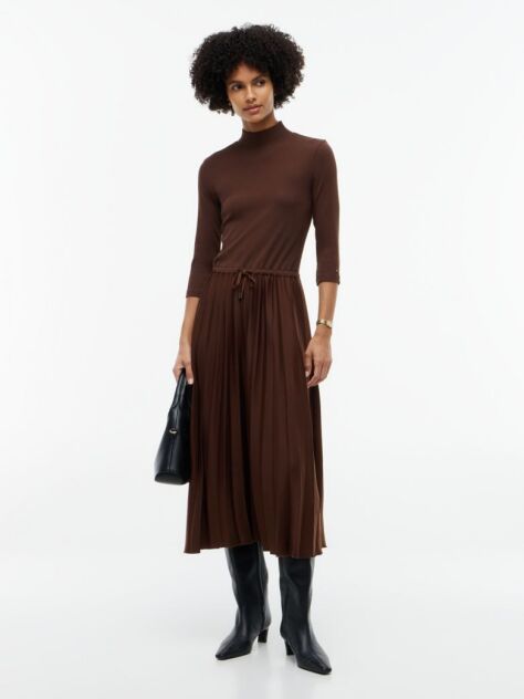 Maro Rochie Midi Plisata Cu Croiala Fit And Flare  Femei