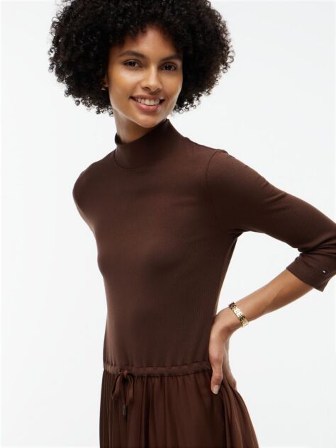 Maro Rochie Midi Plisata Cu Croiala Fit And Flare  Femei