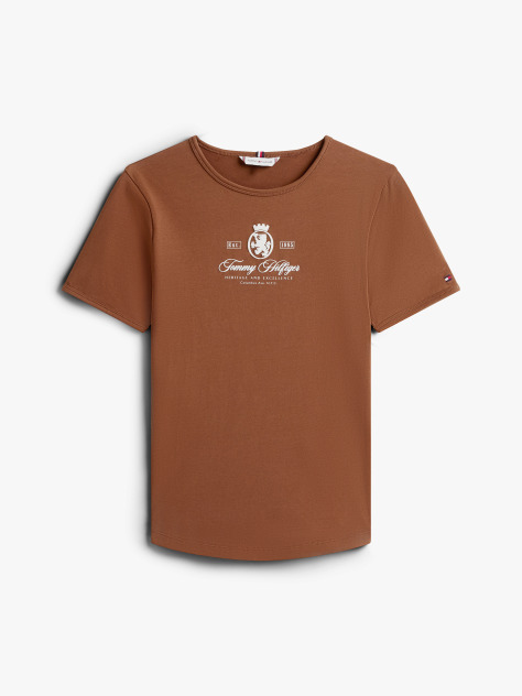 Maro Varsity Crest Slim Tricou Cu Maneca Scurta  Femei