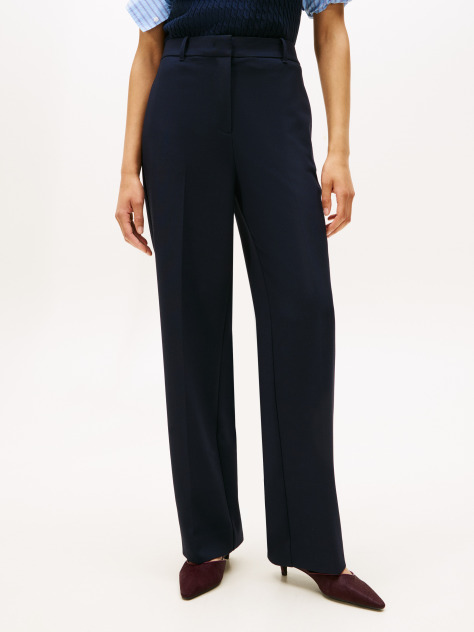 Blue Pantaloni Drepti Slim  Femei