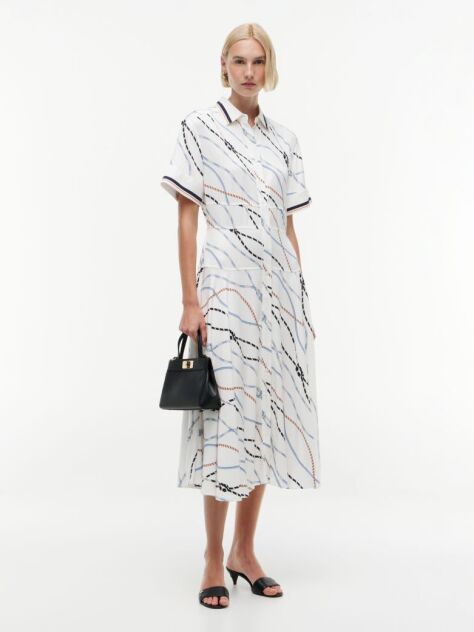 Multi Rochie-camasa Midi Din Twill  Femei