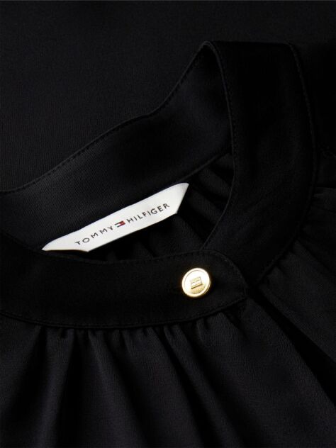 Black Festive Regular Fit Satin Blouse  Women