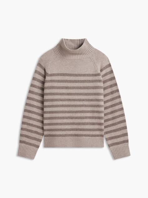 Multi Cashmere Blend Relaxed Mock Neck Jumper  Women
