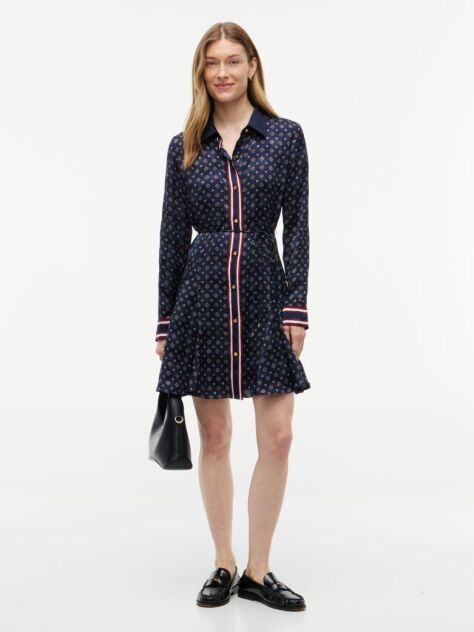 Blue Rochie Mini Tip Camasa Cu Imprimeu  Femei