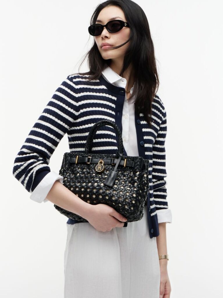 Negru The American Icon Geanta Tote Din Piele Impletita  Femei