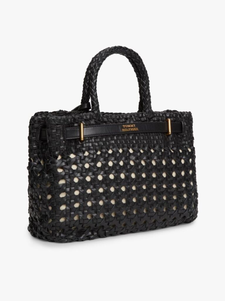Negru The American Icon Geanta Tote Din Piele Impletita  Femei